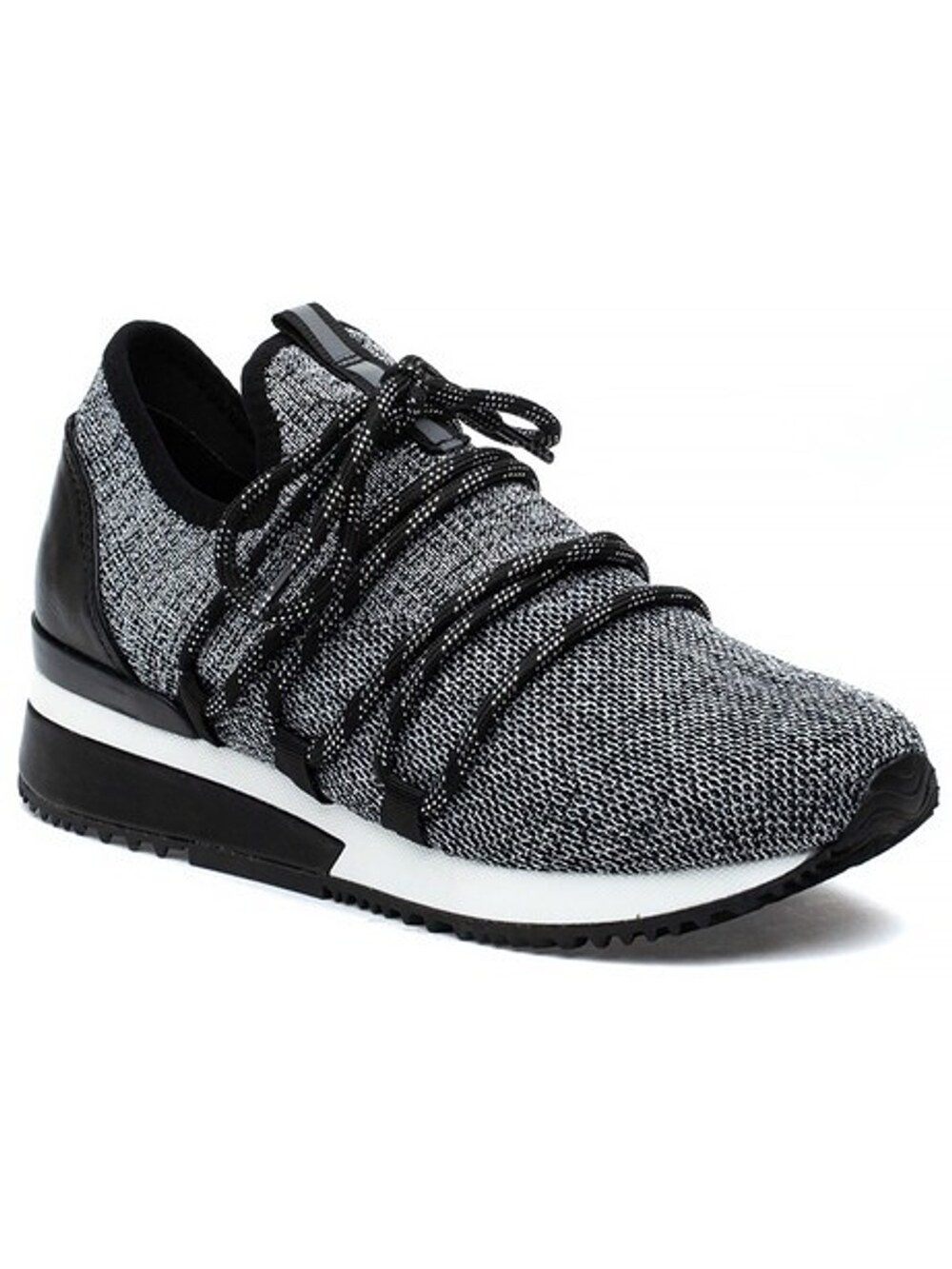 Urban Sport by J Slides Women's 8 Mara Athletic Sneakers Pewter Metallic Knit